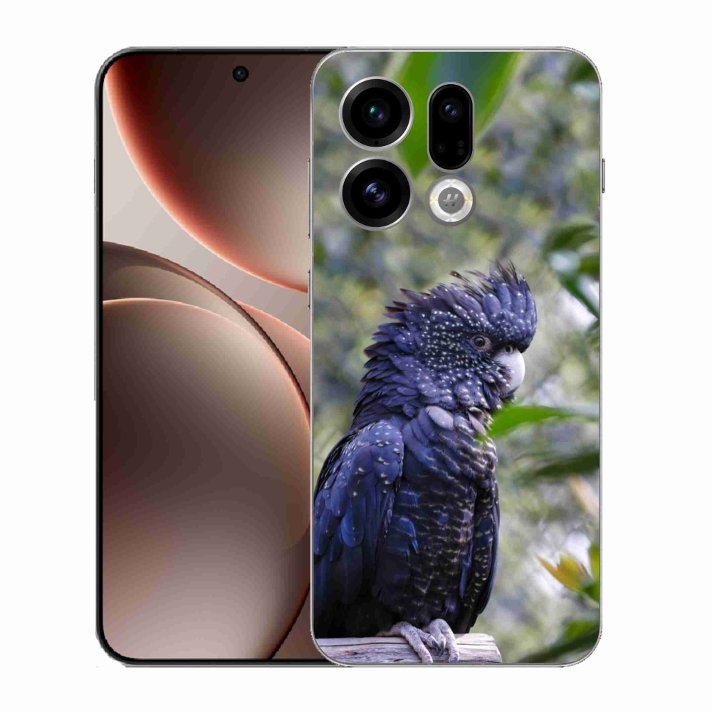 Gélový kryt mmCase na Oppo Find X9 - papagáj kakadu čierny