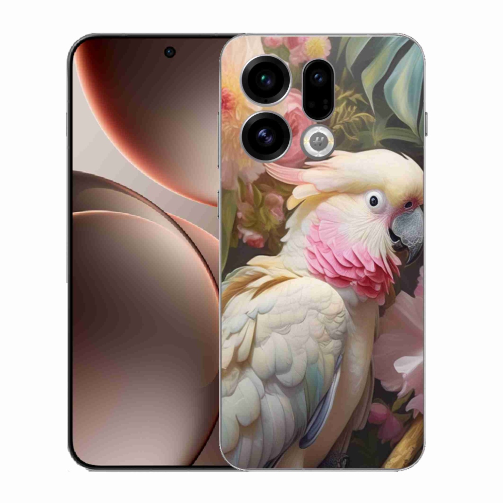 Gélový kryt mmCase na Oppo Find X9 - papagáj kakadu ružový 2
