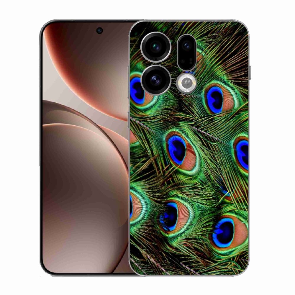 Gélový kryt mmCase na Oppo Find X9 - pávie perie