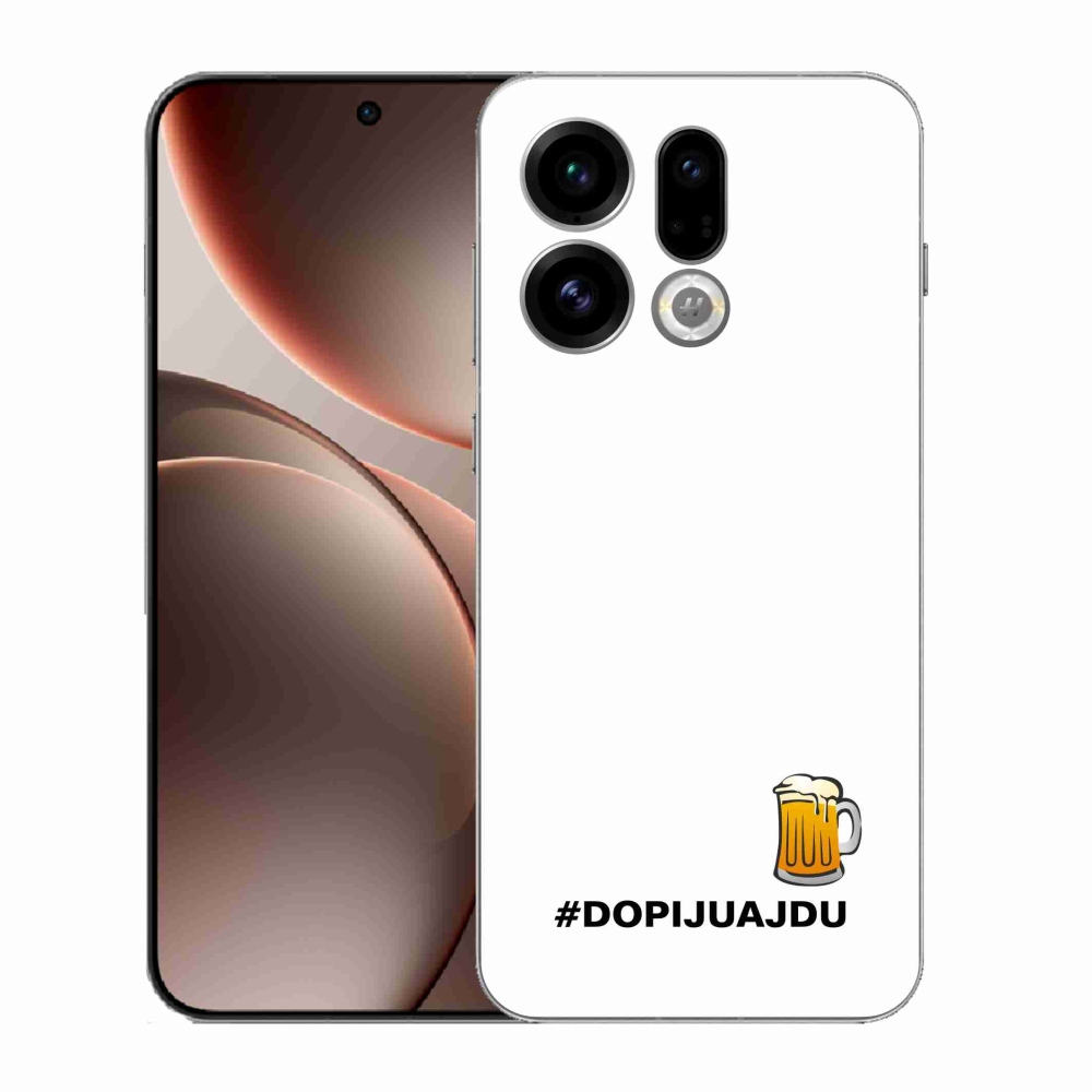 Gélový kryt mmCase na Oppo Find X9 - pivný motív 1 biele pozadie