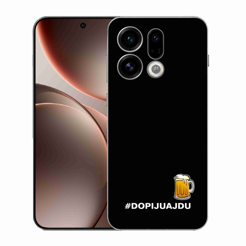 Gélový kryt mmCase na Oppo Find X9 - pivný motív 1 čierne pozadie