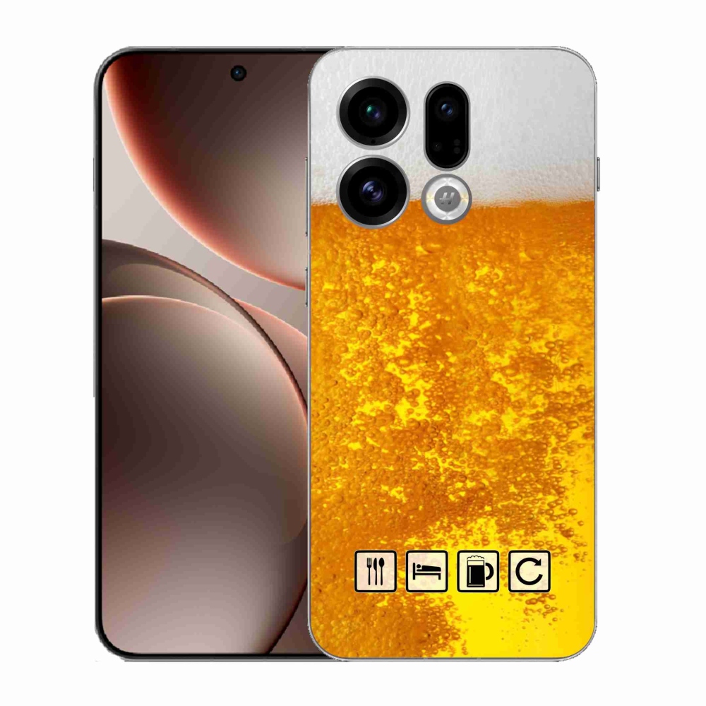 Gélový kryt mmCase na Oppo Find X9 - pivný motív 3