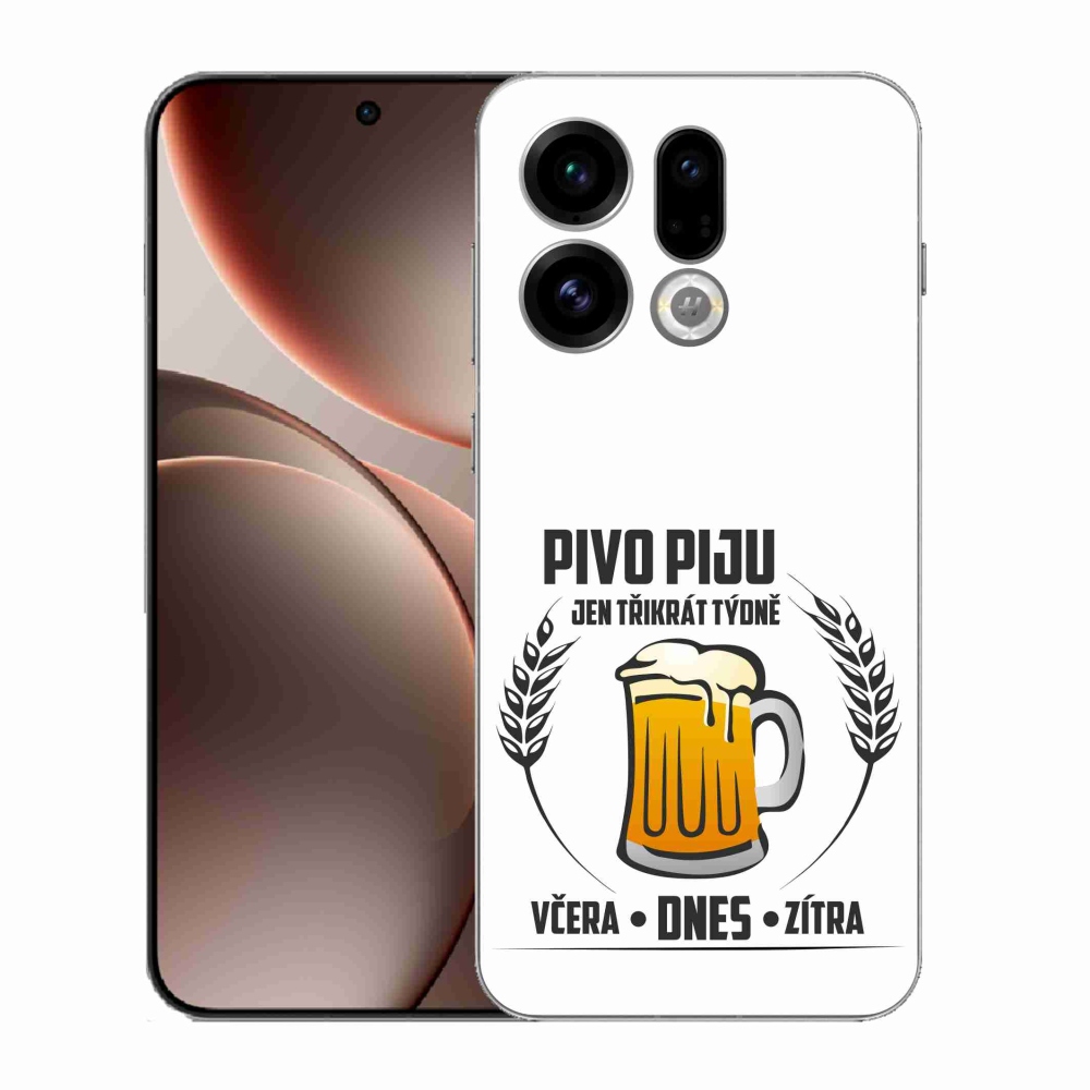 Gélový kryt mmCase na Oppo Find X9 - pivný motív biele pozadie