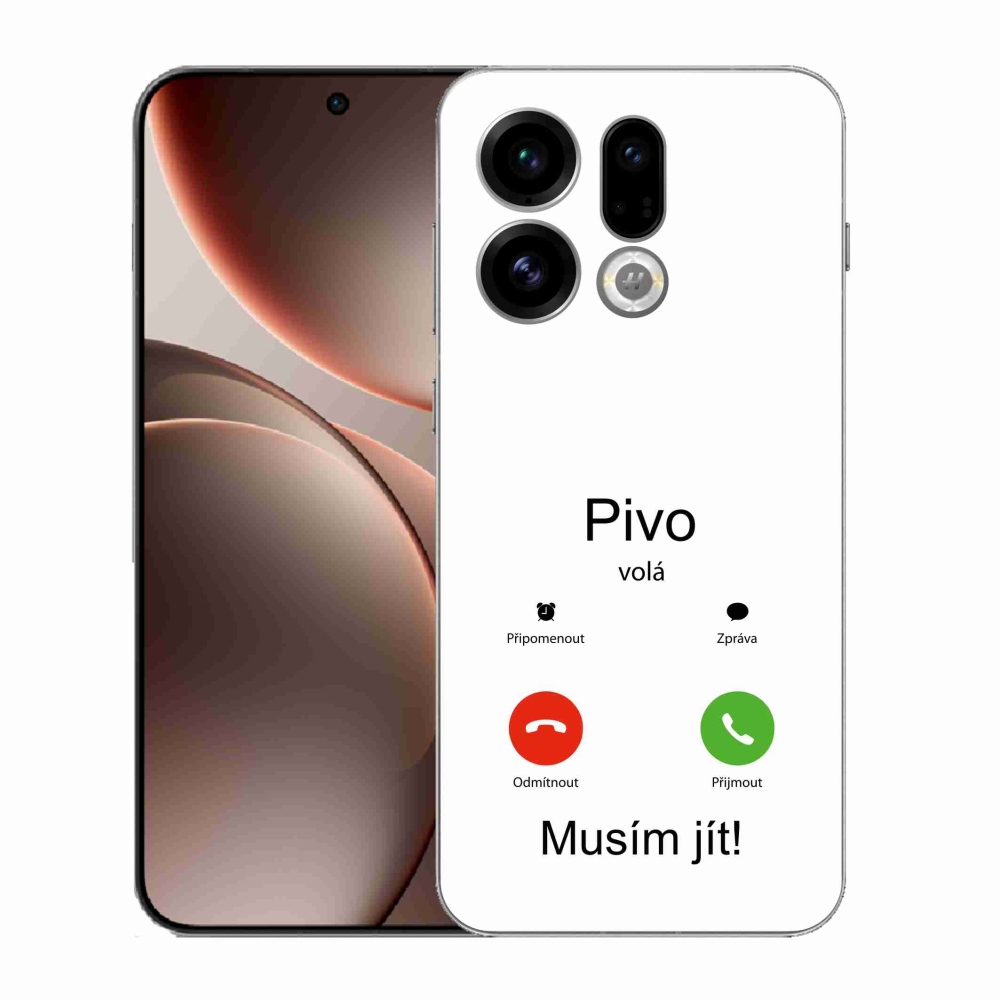 Gélový kryt mmCase na Oppo Find X9 - pivo volá biele pozadie