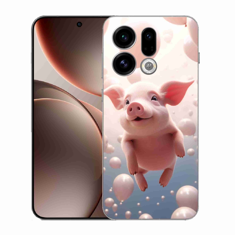 Gélový kryt mmCase na Oppo Find X9 - prasiatko s balónikmi