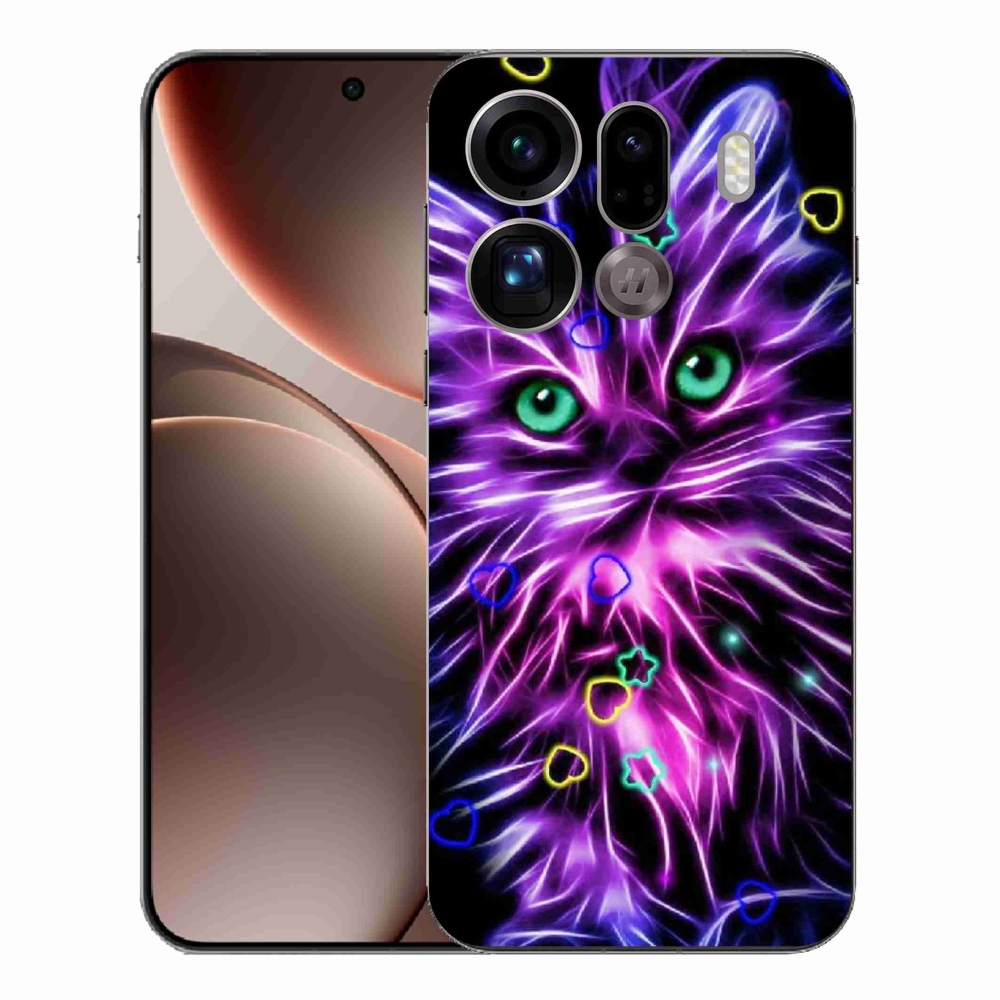 Gélový kryt mmCase na Oppo Find X9 Pro - abstraktná mačka