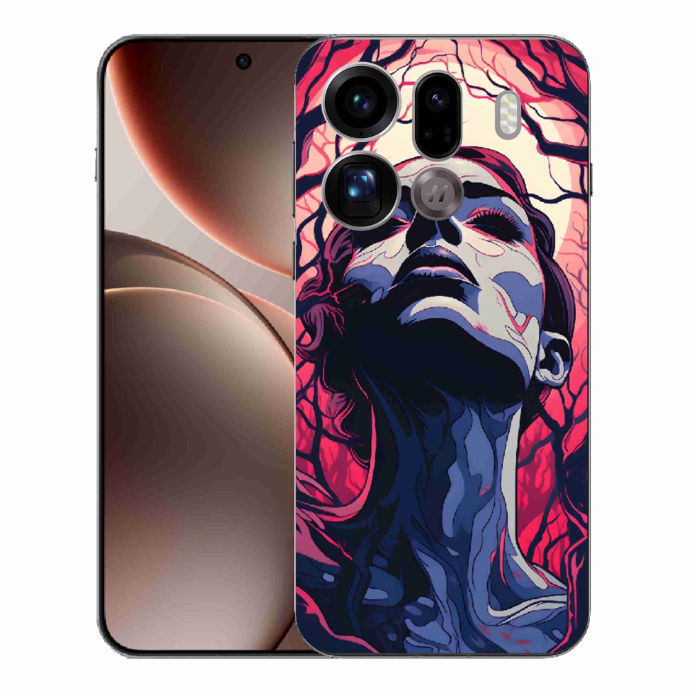 Gélový kryt mmCase na Oppo Find X9 Pro - abstraktná tvár