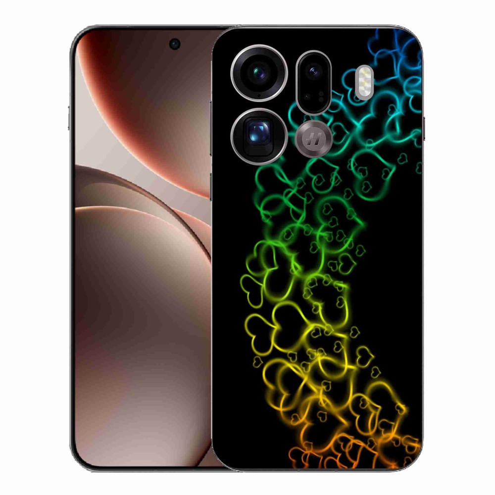 Gélový kryt mmCase na Oppo Find X9 Pro - farebné srdiečka
