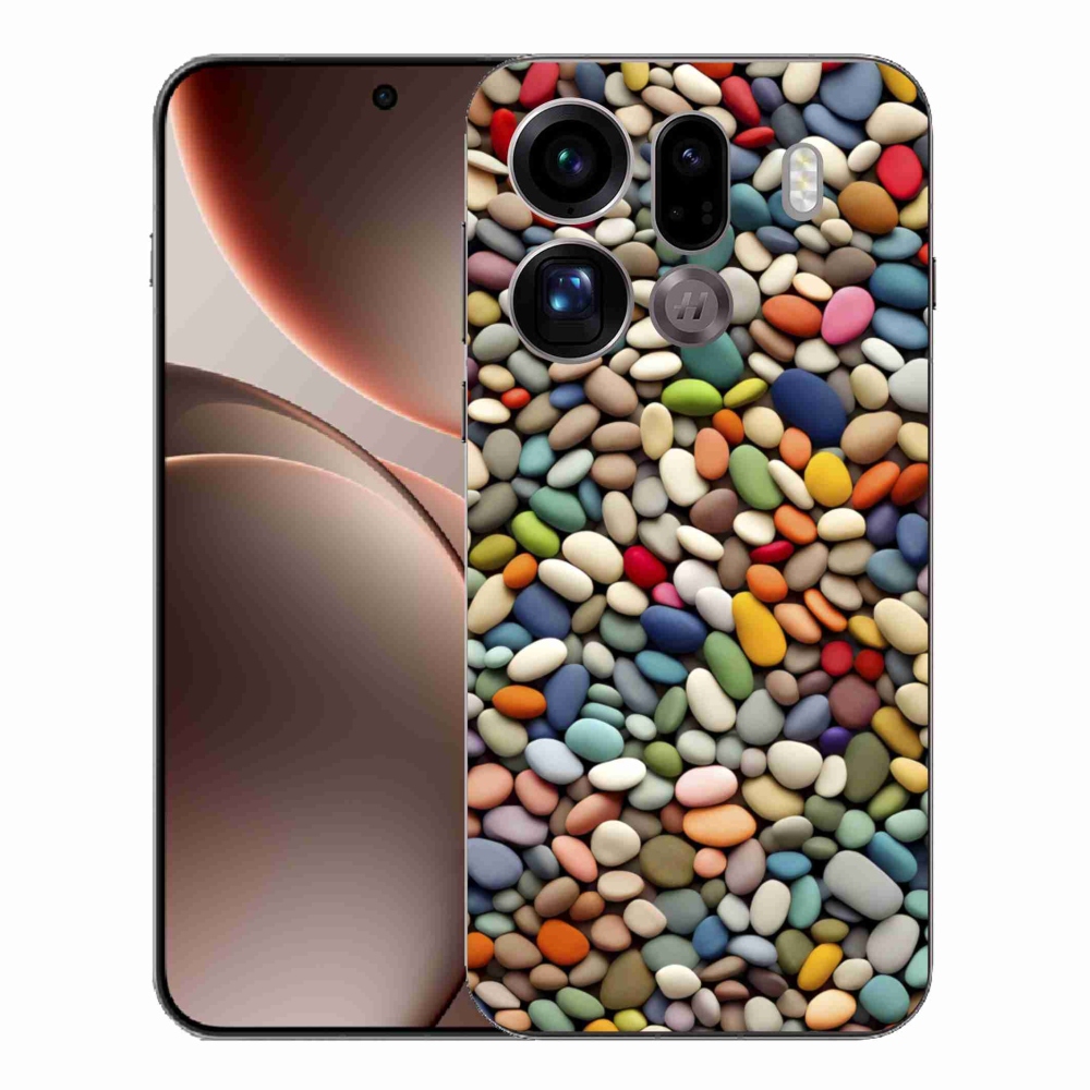 Gélový kryt mmCase na Oppo Find X9 Pro - farebné kamienky 2