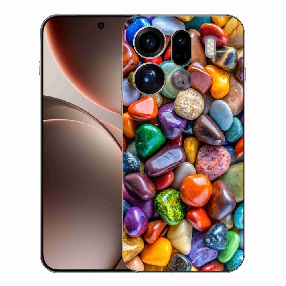Gélový kryt mmCase na Oppo Find X9 Pro - farebné kamienky