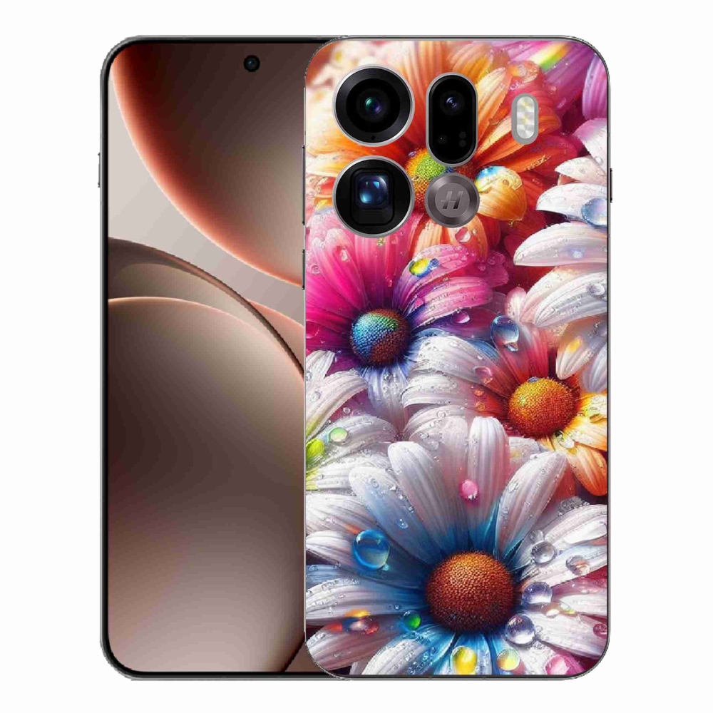 Gélový kryt mmCase na Oppo Find X9 Pro - farebné margaréty