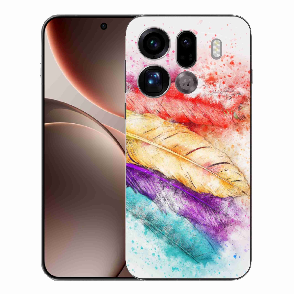 Gélový kryt mmCase na Oppo Find X9 Pro - farebné perie