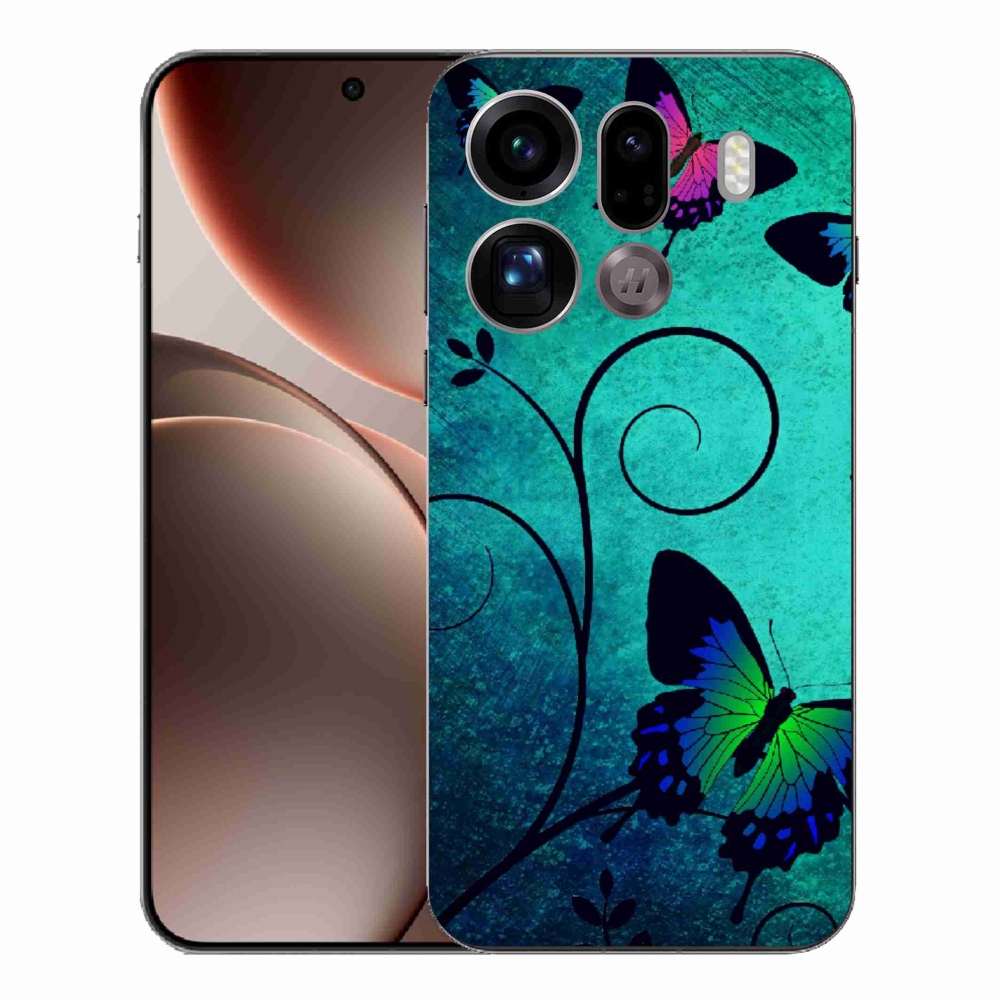 Gélový kryt mmCase na Oppo Find X9 Pro - farební motýle