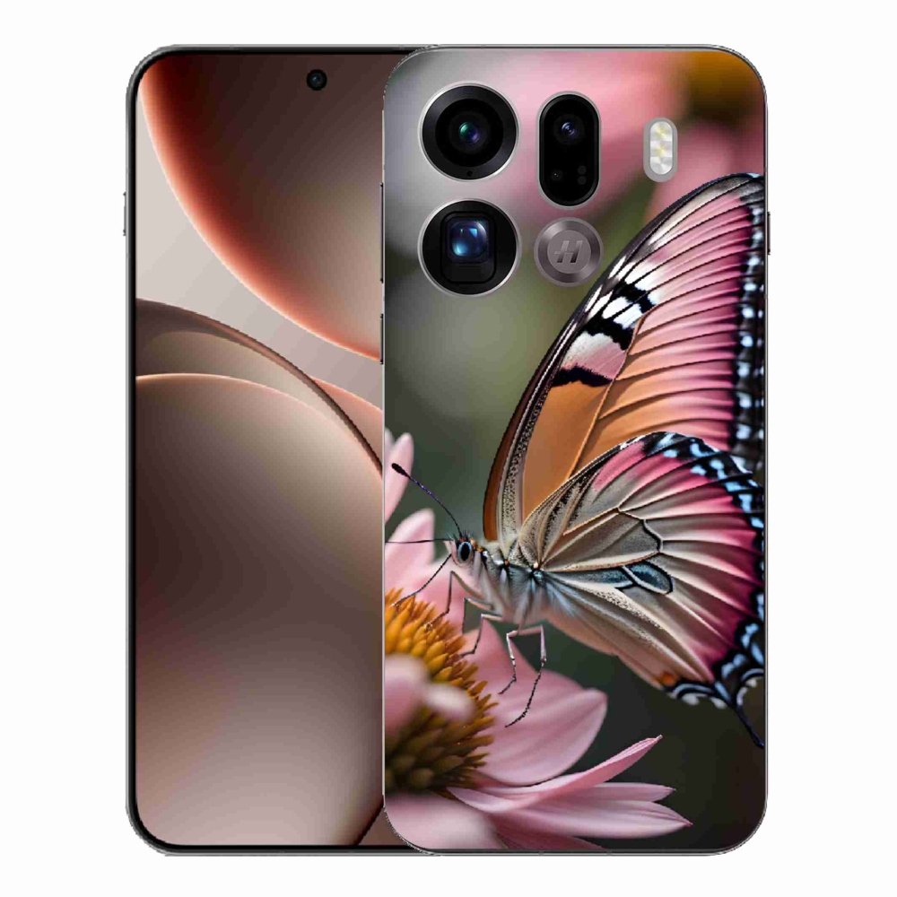 Gélový kryt mmCase na Oppo Find X9 Pro - farebný motýľ