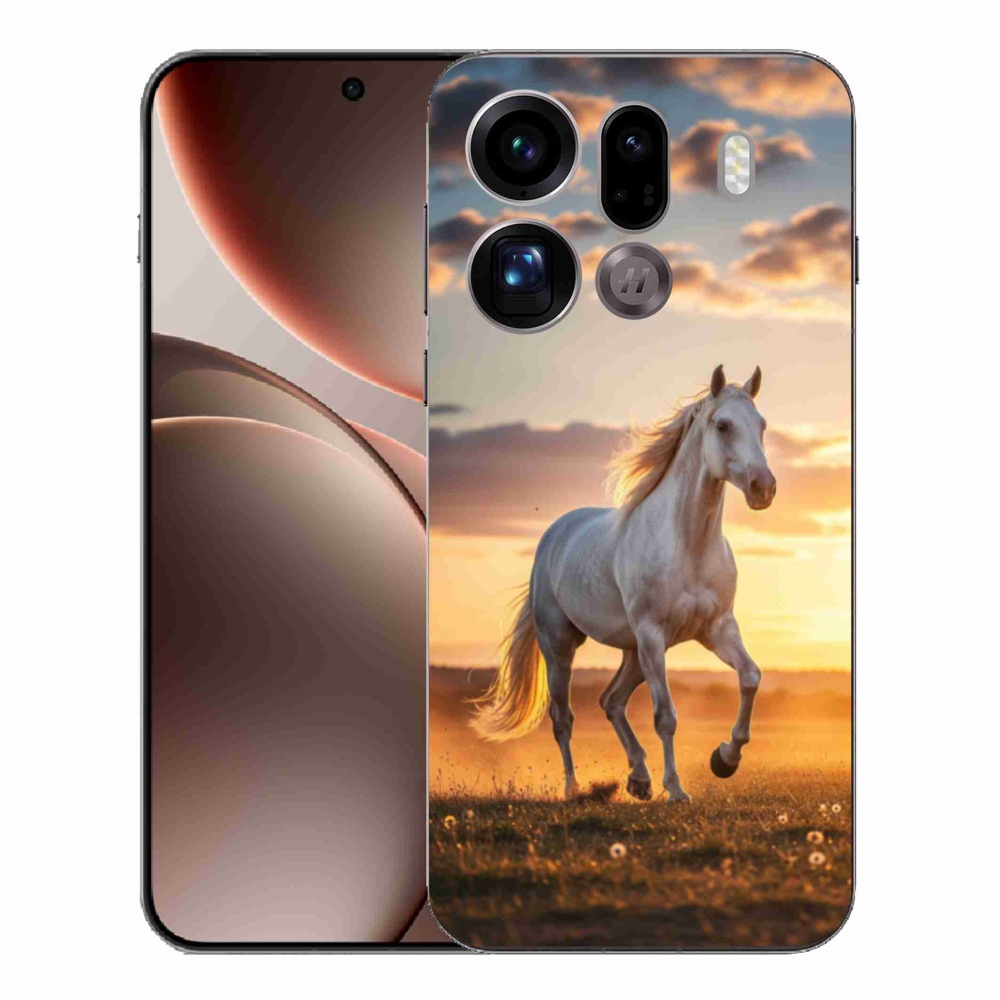 Gélový kryt mmCase na Oppo Find X9 Pro - bežiaci biely kôň 2
