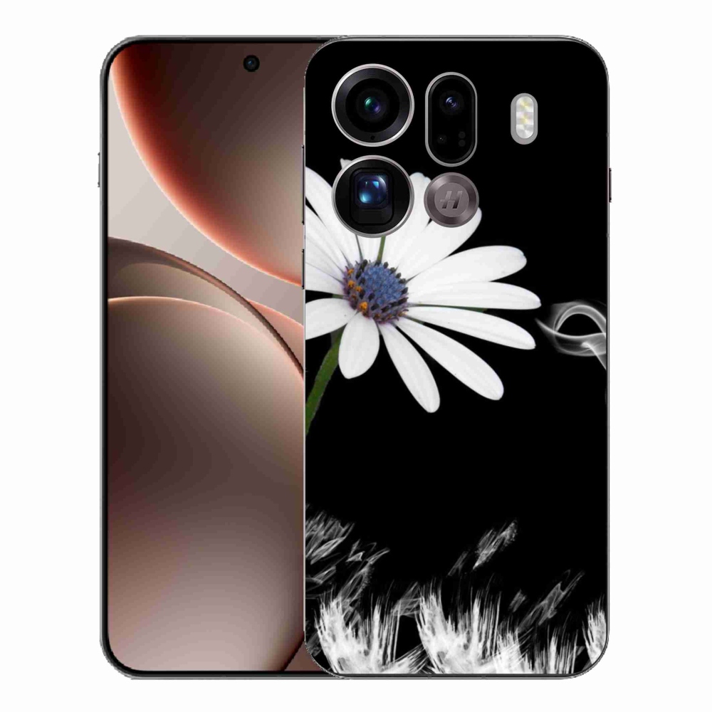 Gélový kryt mmCase na Oppo Find X9 Pro - biely kvet