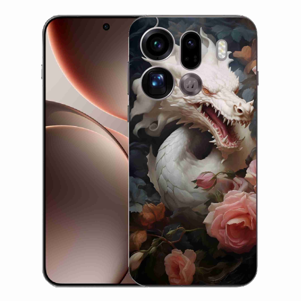 Gélový kryt mmCase na Oppo Find X9 Pro - biely drak