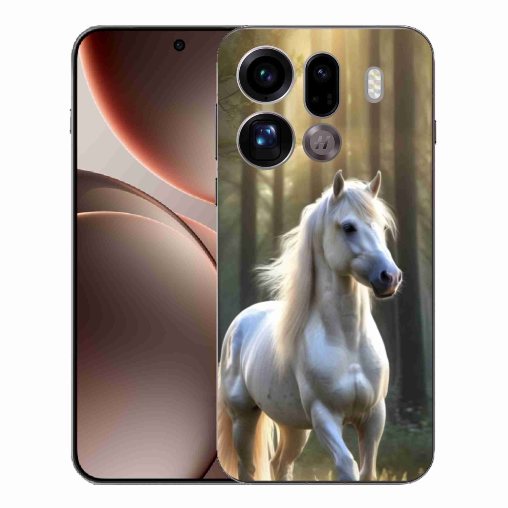 Gélový kryt mmCase na Oppo Find X9 Pro - biely kôň 3