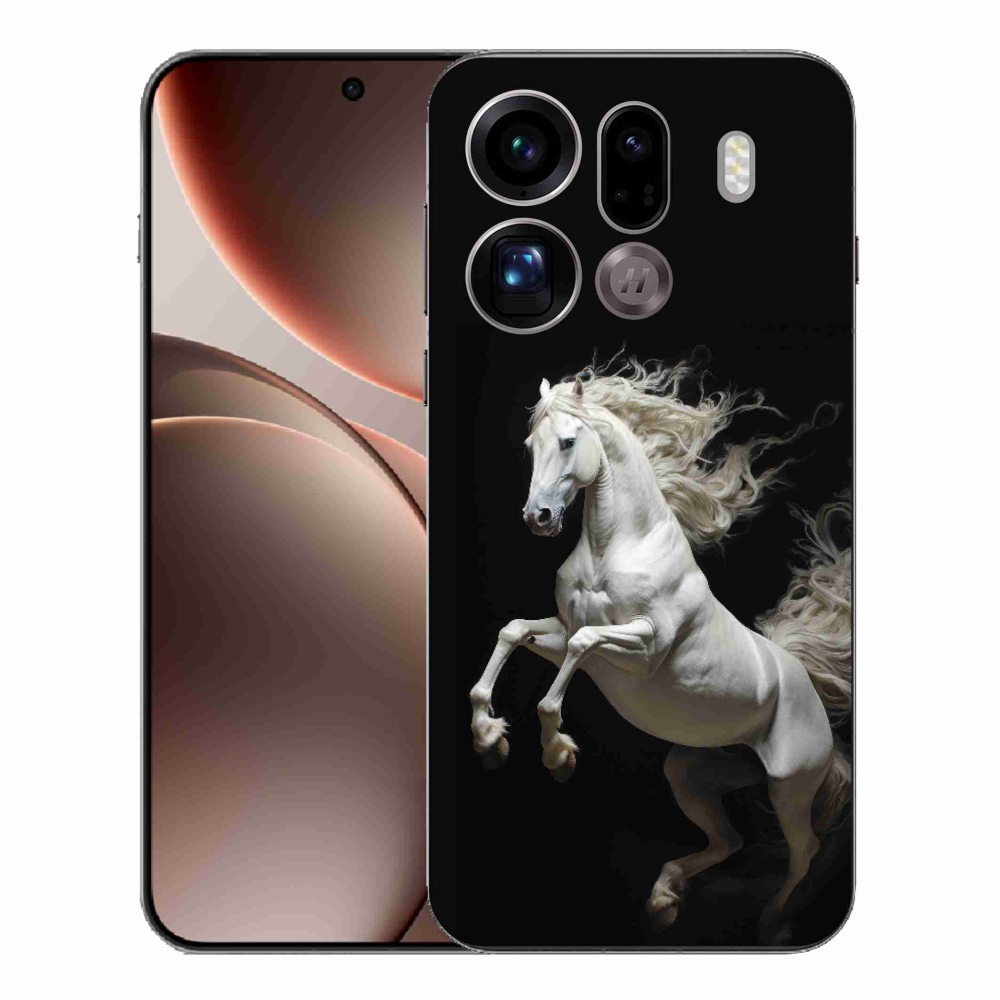 Gélový kryt mmCase na Oppo Find X9 Pro - biely kôň 4