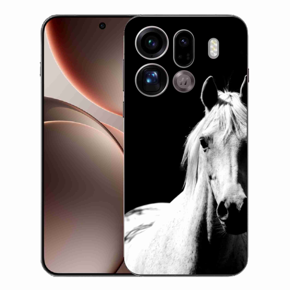 Gélový kryt mmCase na Oppo Find X9 Pro - biely kôň 5
