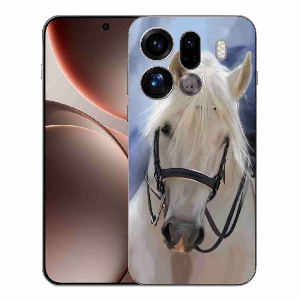 Gélový kryt mmCase na Oppo Find X9 Pro - biely kôň