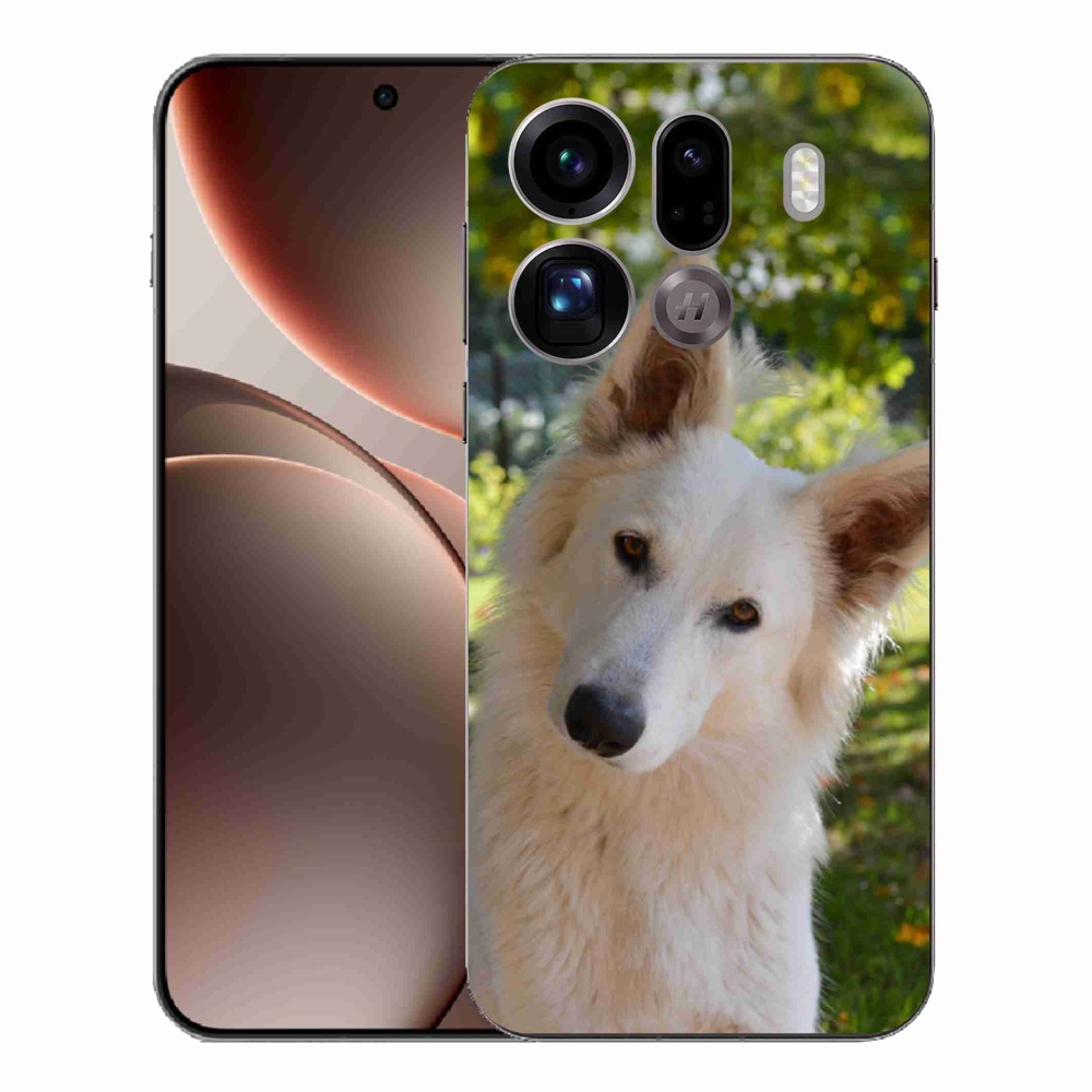 Gélový kryt mmCase na Oppo Find X9 Pro - biely švajčiarsky ovčiak 1