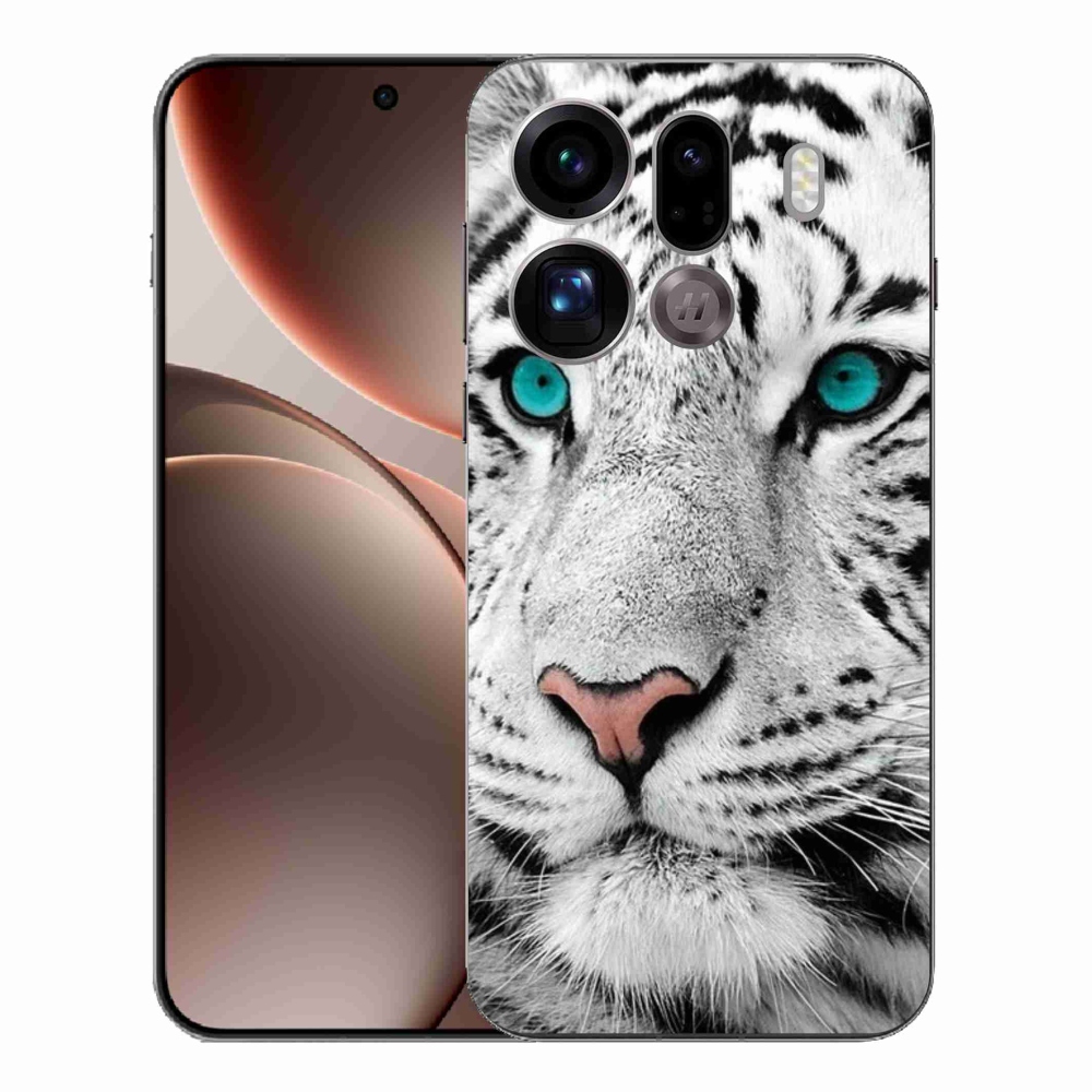 Gélový kryt mmCase na Oppo Find X9 Pro - biely tiger