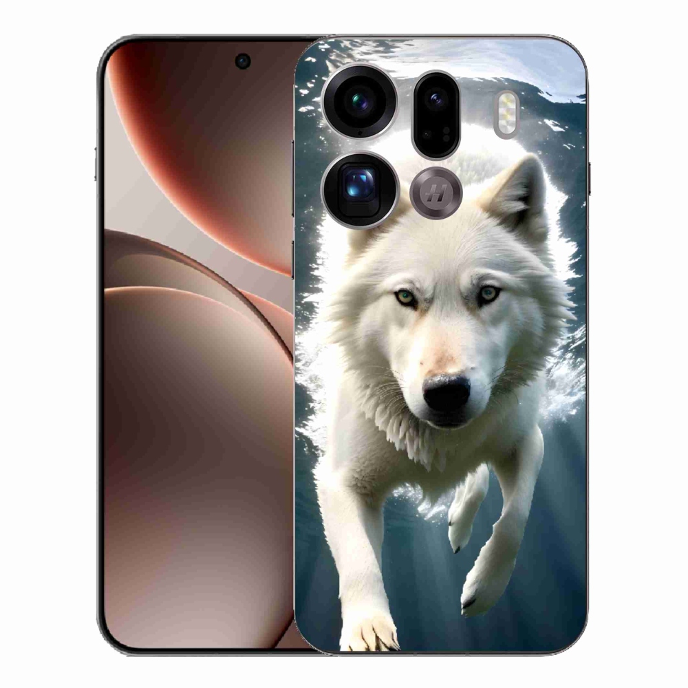 Gélový kryt mmCase na Oppo Find X9 Pro - biely vlk