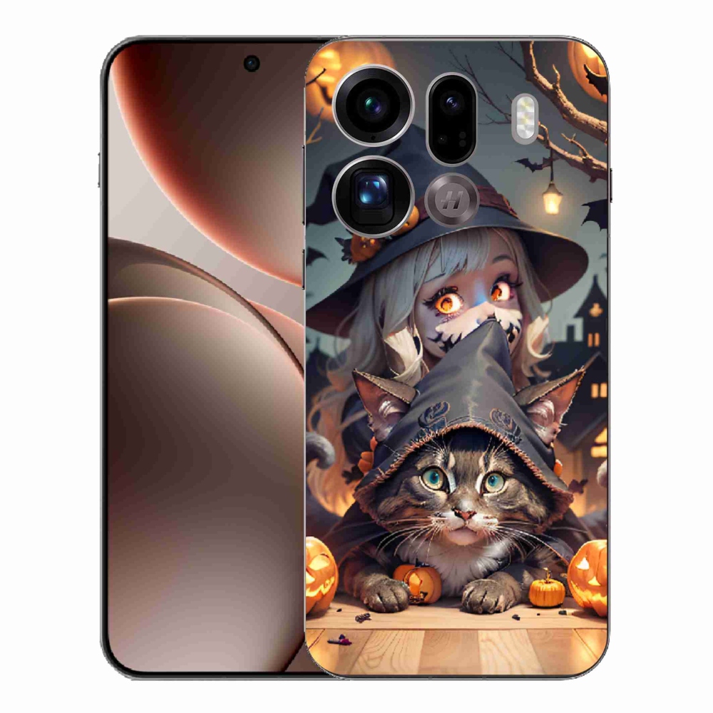 Gélový kryt mmCase na Oppo Find X9 Pro - čarodejnica s mačkou
