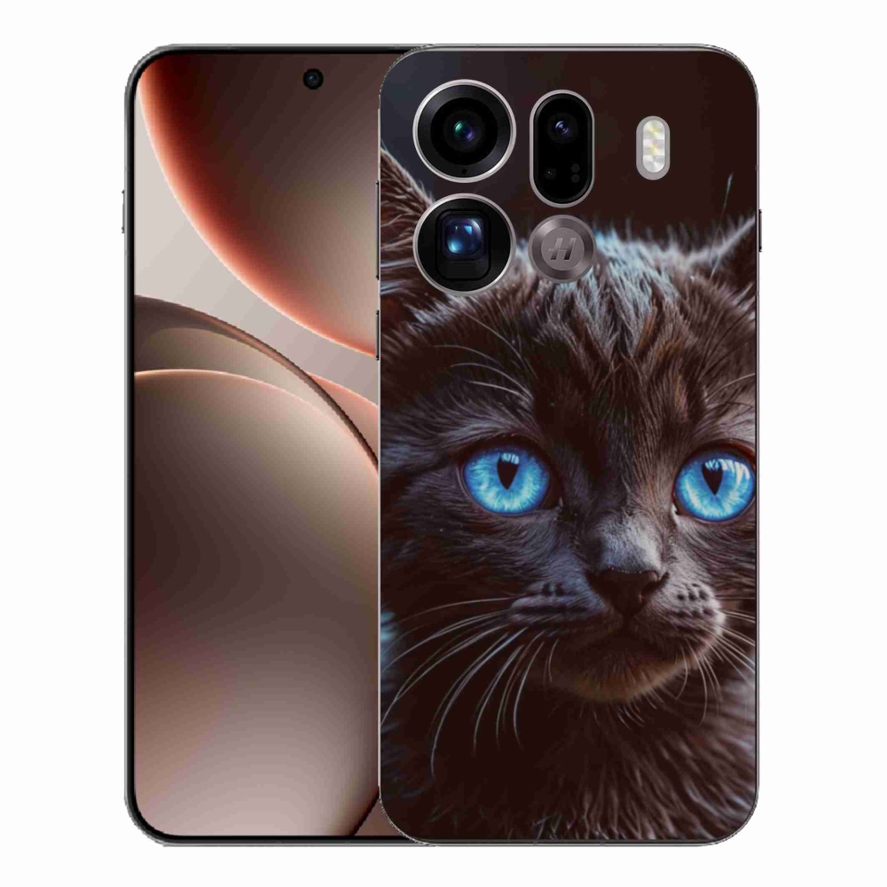 Gélový kryt mmCase na Oppo Find X9 Pro - čierne mačiatko 2