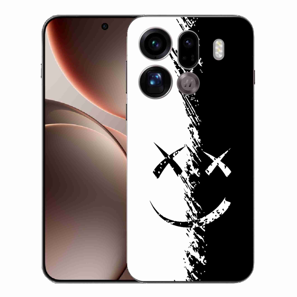 Gélový kryt mmCase na Oppo Find X9 Pro - čiernobiely smajlík