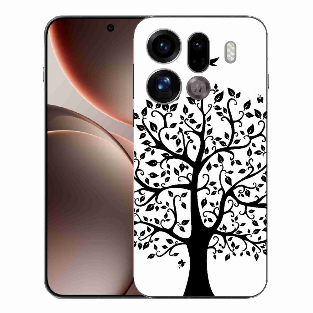 Gélový kryt mmCase na Oppo Find X9 Pro - čiernobiely strom