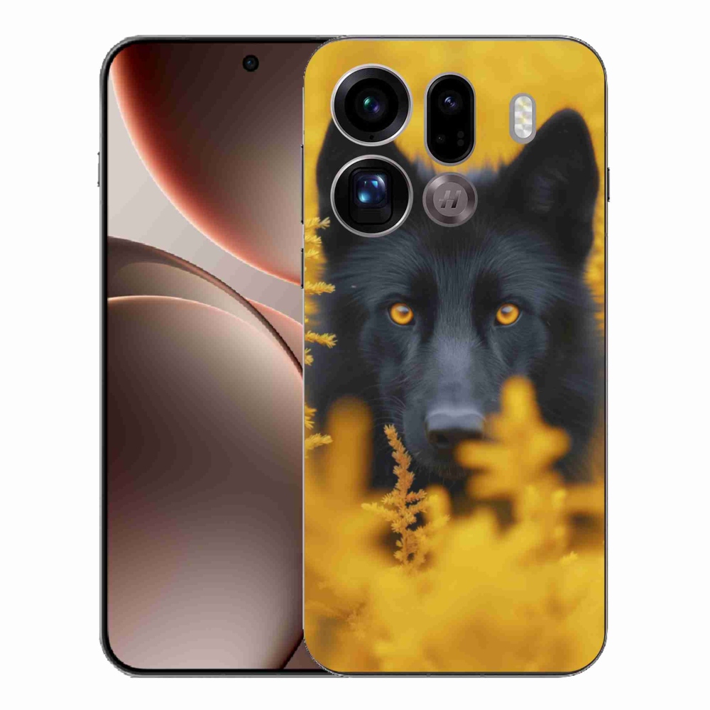 Gélový kryt mmCase na Oppo Find X9 Pro - čierny vlk 2