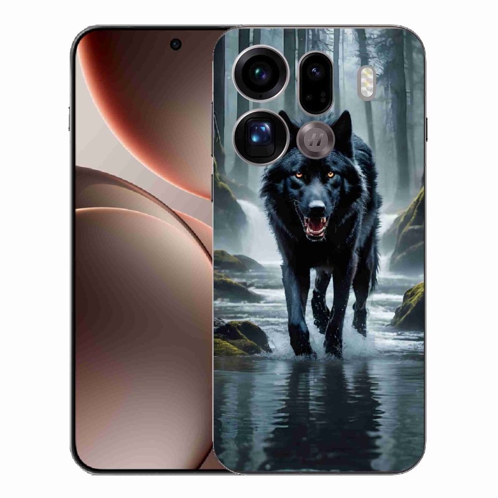 Gélový kryt mmCase na Oppo Find X9 Pro - čierny vlk