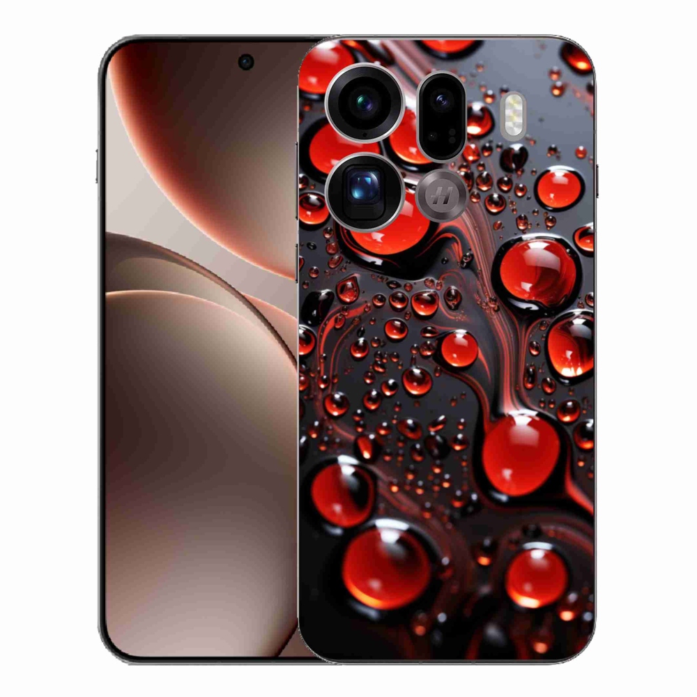 Gélový kryt mmCase na Oppo Find X9 Pro - červené kvapky 2