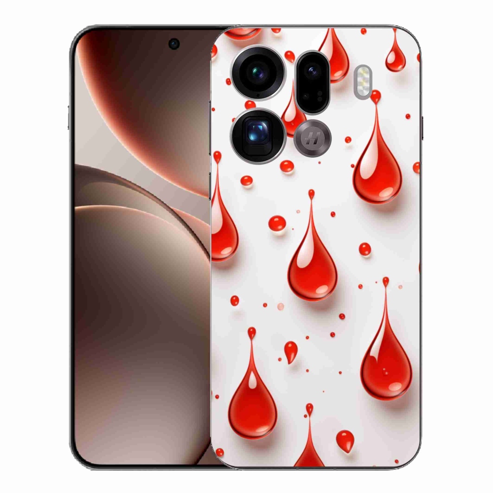 Gélový kryt mmCase na Oppo Find X9 Pro - červené kvapky
