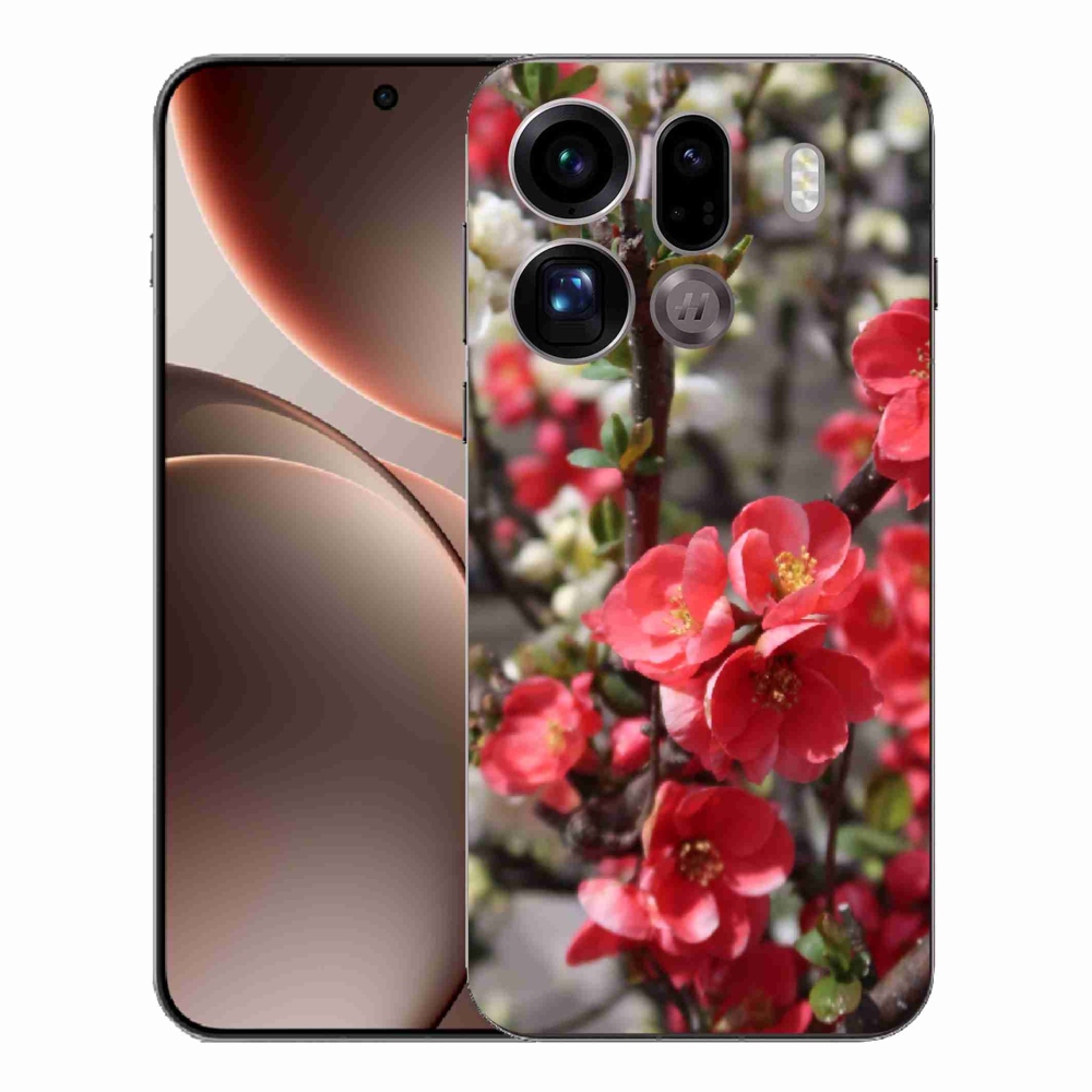 Gélový kryt mmCase na Oppo Find X9 Pro - červené kvety
