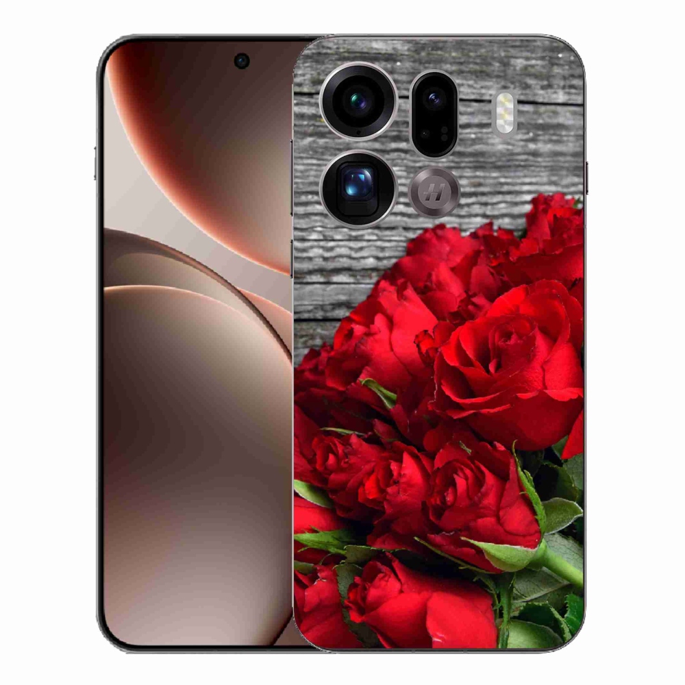 Gélový kryt mmCase na Oppo Find X9 Pro - červené ruže