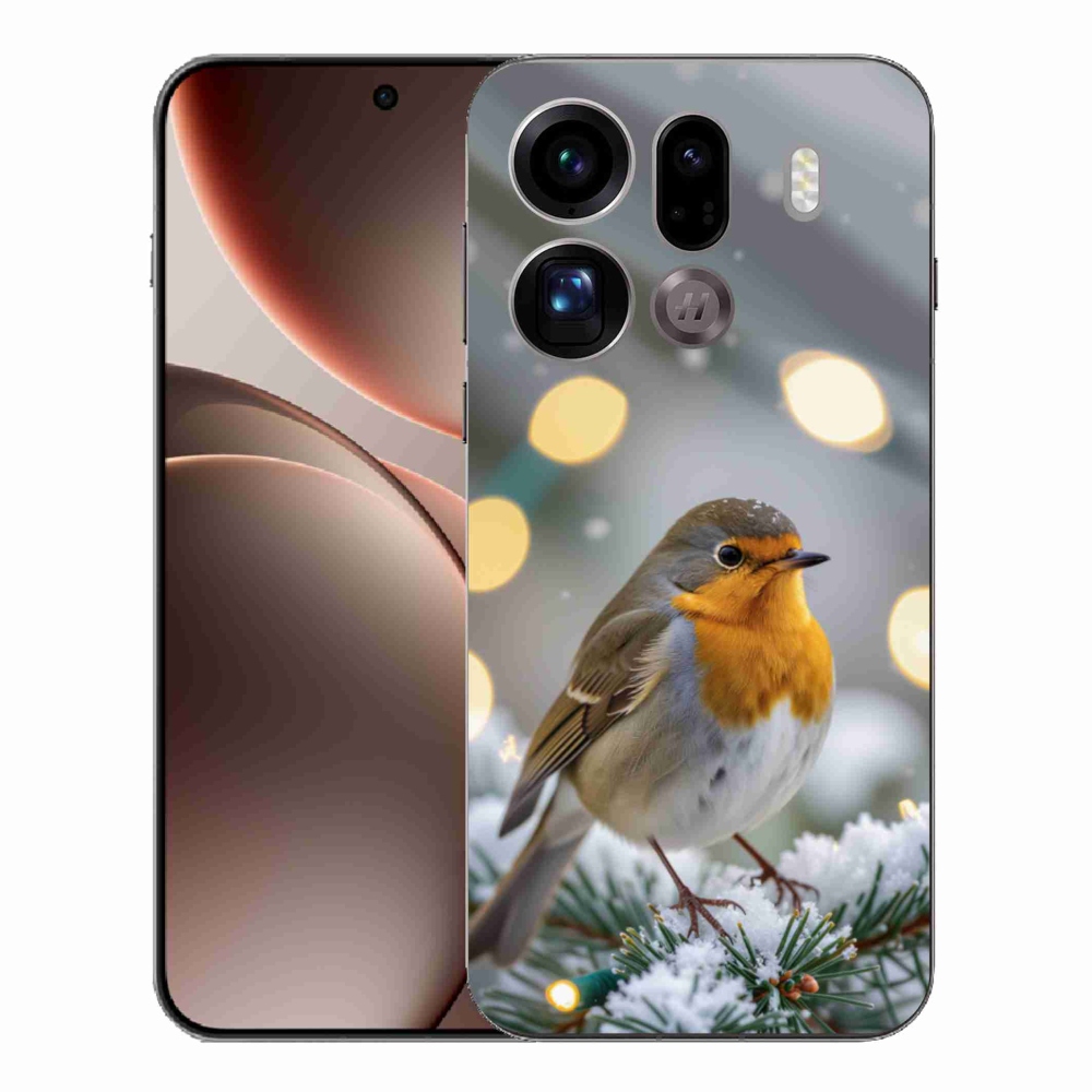 Gélový kryt mmCase na Oppo Find X9 Pro - červienka v zime