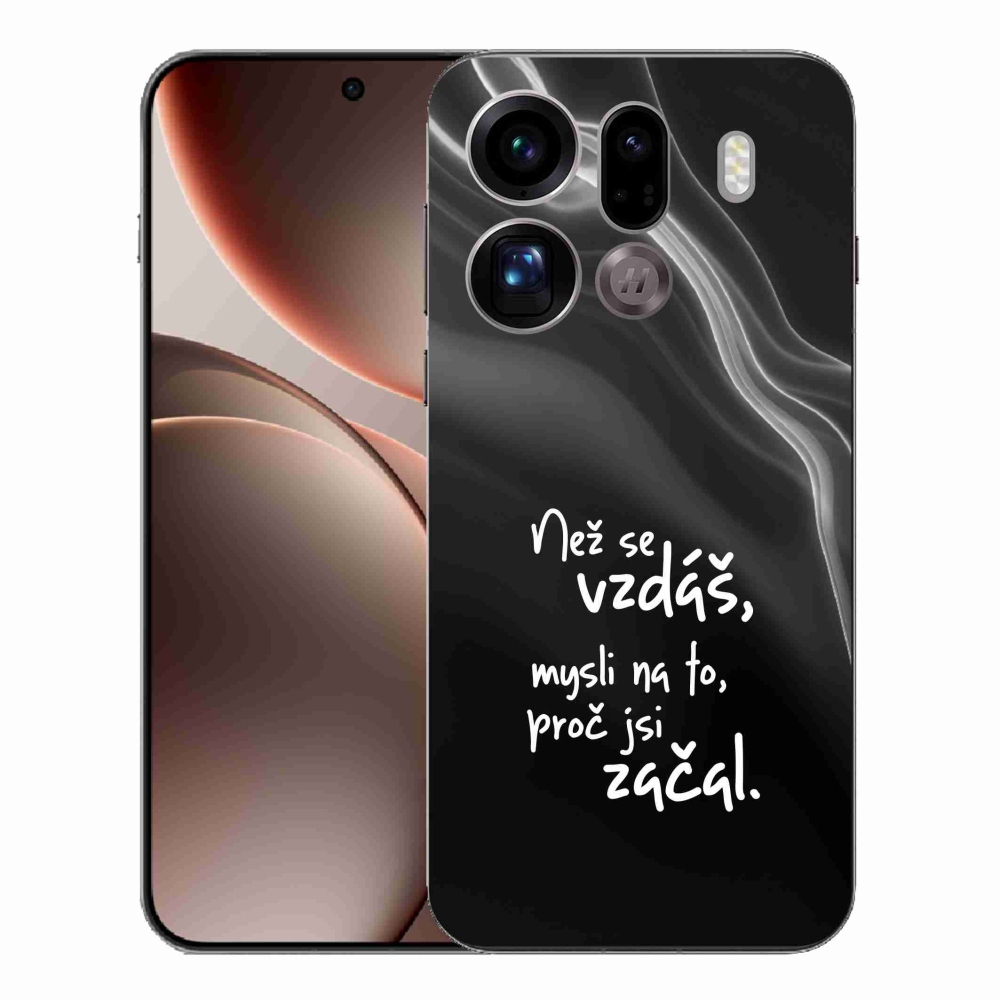 Gélový kryt mmCase na Oppo Find X9 Pro - citát 2 čierne pozadie