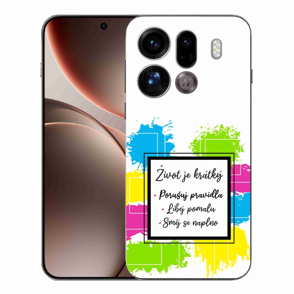 Gélový kryt mmCase na Oppo Find X9 Pro - citát 5 biele pozadie