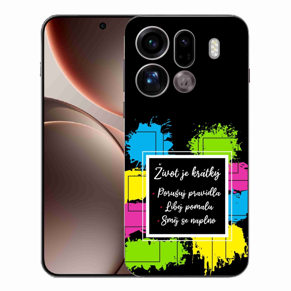 Gélový kryt mmCase na Oppo Find X9 Pro - citát 5 čierne pozadie