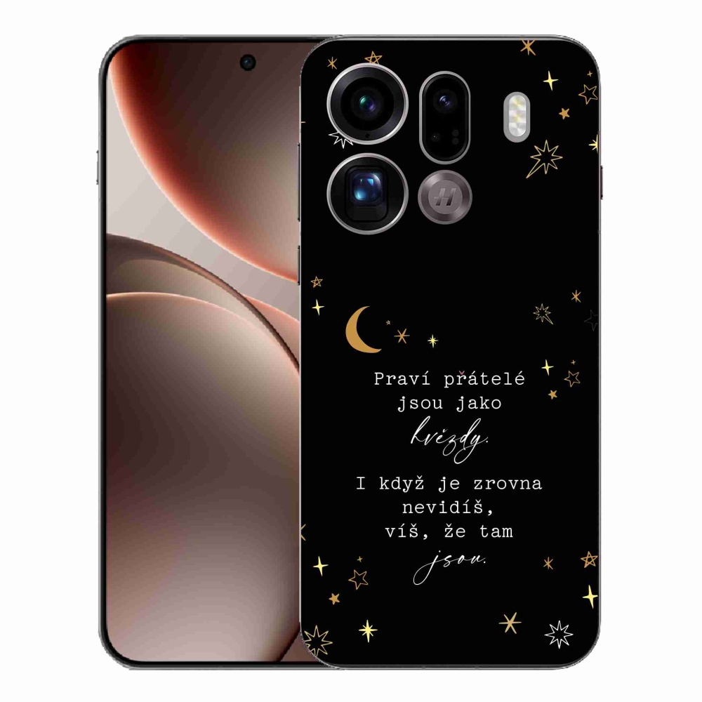 Gélový kryt mmCase na Oppo Find X9 Pro - citát 6 čierne pozadie