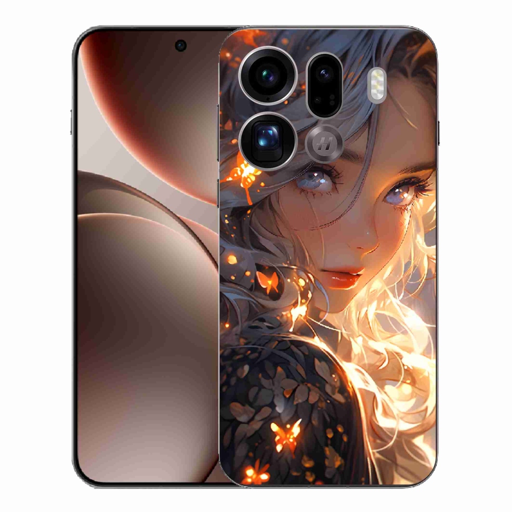 Gélový kryt mmCase na Oppo Find X9 Pro - dievča a motýle