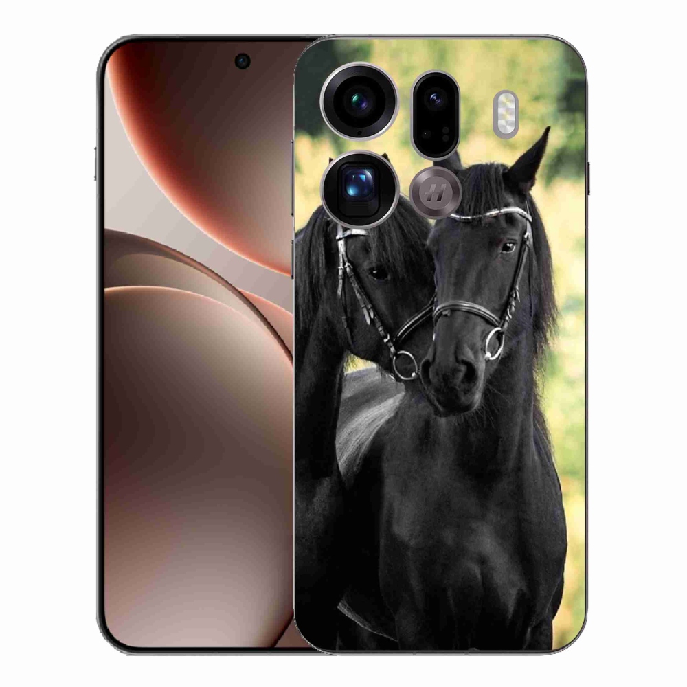 Gélový kryt mmCase na Oppo Find X9 Pro - dva čierne kone