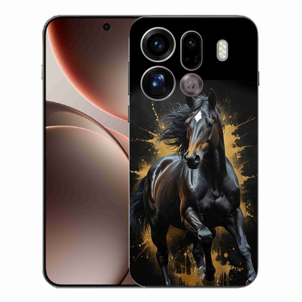 Gélový kryt mmCase na Oppo Find X9 Pro - elegantný čierny žrebec