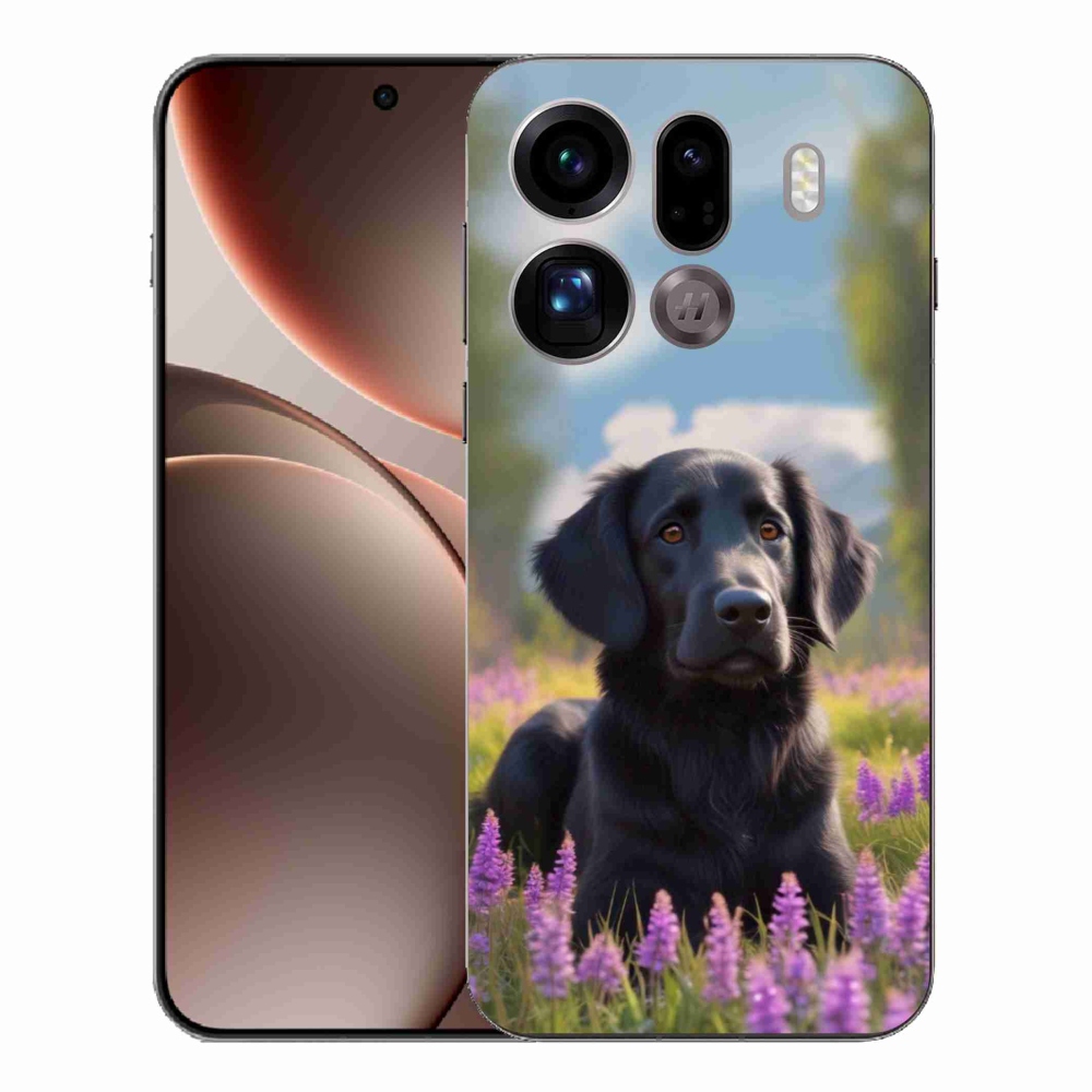Gélový kryt mmCase na Oppo Find X9 Pro - elegantný čierny retriever