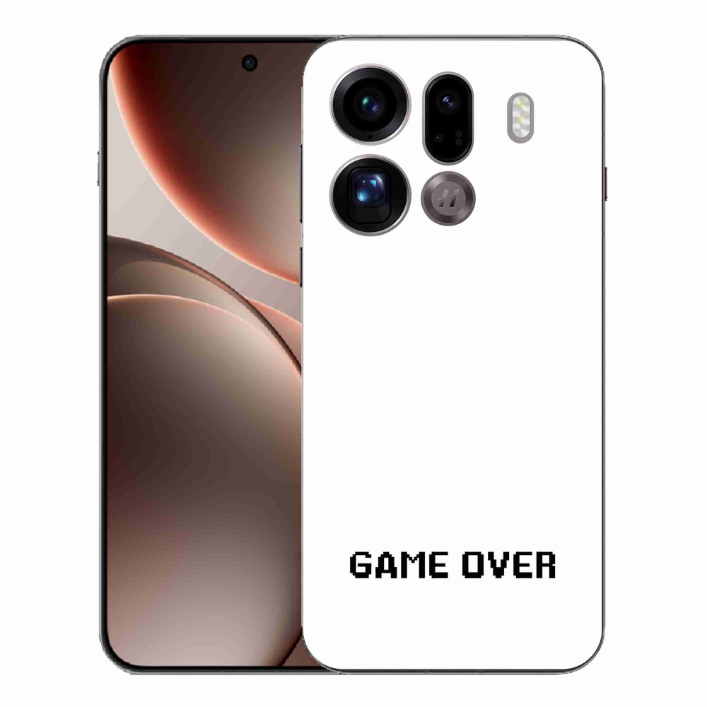 Gélový kryt mmCase na Oppo Find X9 Pro - game over biele pozadie