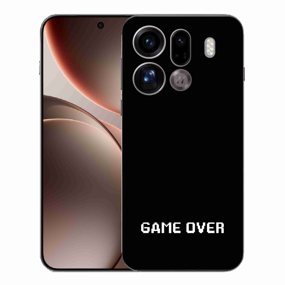 Gélový kryt mmCase na Oppo Find X9 Pro - game over čierne pozadie