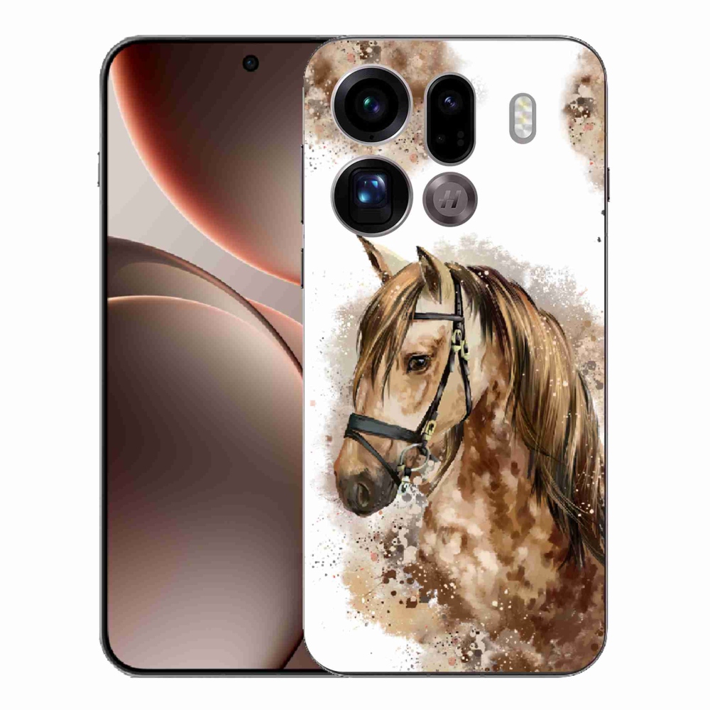 Gélový kryt mmCase na Oppo Find X9 Pro - hnedý kreslený kôň